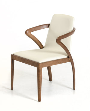 VIG Furniture Modrest Falcon Modern Walnut and Cream Dining Chair VGCSCH-13068