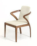 Modrest Falcon Modern Walnut and Cream Dining Chair