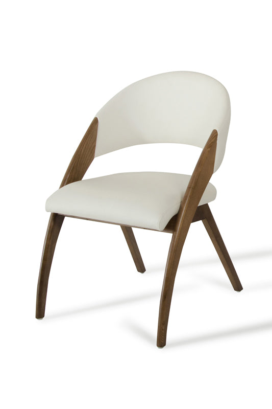VIG Furniture Modrest Lucas Modern Cream & Walnut Dining Chair VGCSCH-16029-CRM