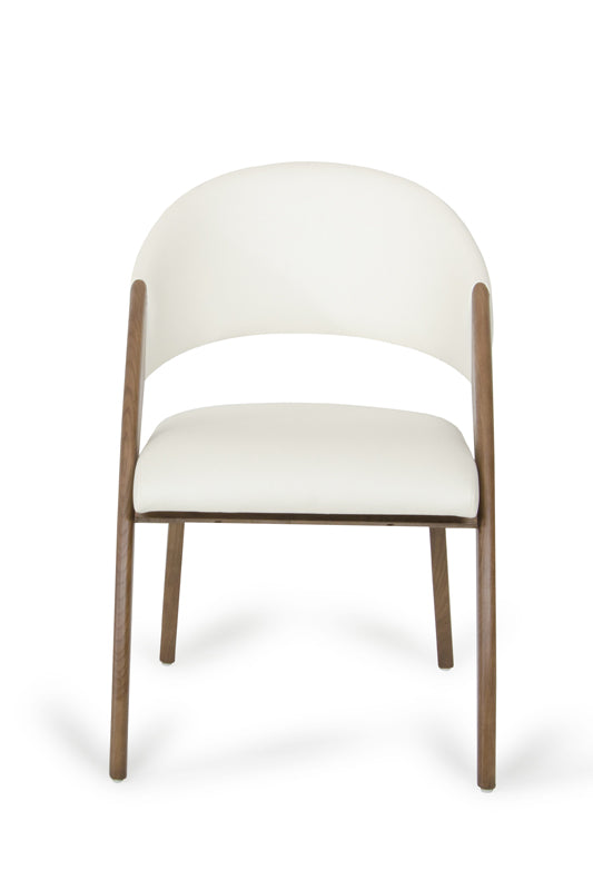 VIG Furniture Modrest Lucas Modern Cream & Walnut Dining Chair VGCSCH-16029-CRM