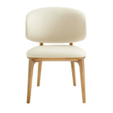 VIG Furniture Modrest Chance - Contemporary Cream Fabric and Brown Leatherette Walnut Dining Chair VGCS-CH21045-DC VGCS-CH21045-DC