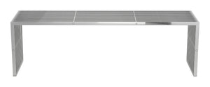 Zuo Modern Tania Steel Modern Commercial Grade Bench Silver Steel
