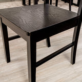 Walker Edison Modern Farmhouse Dining Chair, Set of 2 - Black in Solid Wood, High-Grade MDF, Wood Veneer CH2LBBL 842158107923