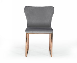 VIG Furniture Modrest Chadwick Modern Grey Velvet & Rosegold Dining Chair VGHBHN54-GRY