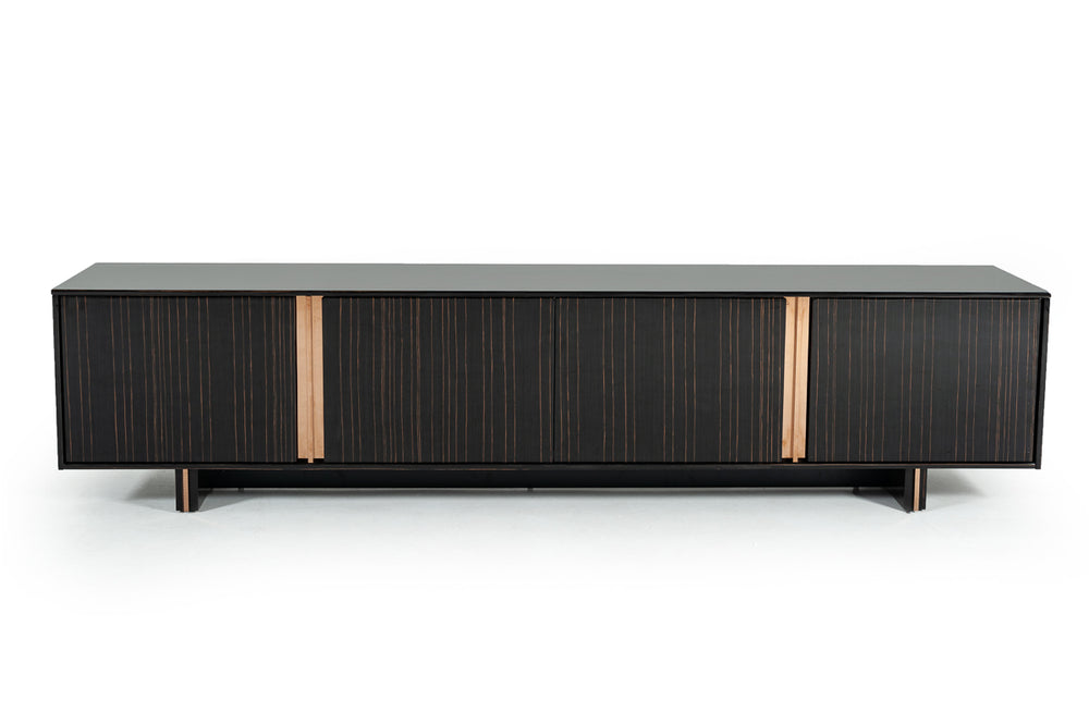 VIG Furniture Modrest Chadwick Modern Ebony & Rosegold TV Stand VGHB297F-EBN