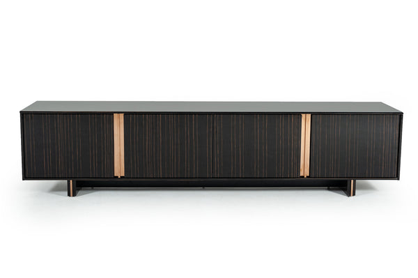 VIG Furniture Modrest Chadwick Modern Ebony & Rosegold TV Stand VGHB297F-EBN