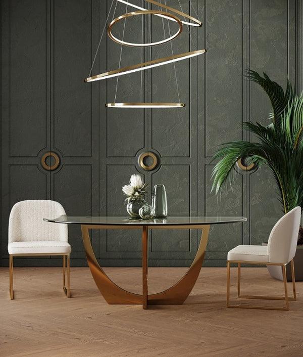 VIG Furniture Modrest Chambers - Glass & Gold Dining Table VGGM-DT-DOLORES-DT VGGM-DT-DOLORES-DT