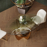 VIG Furniture Modrest Chambers - Glass & Gold Dining Table VGGM-DT-DOLORES-DT VGGM-DT-DOLORES-DT