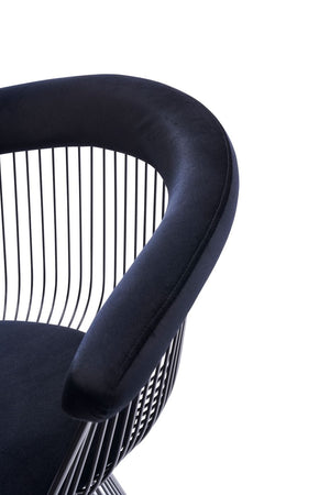 VIG Furniture Modrest Chandler - Modern Black Velvet & Black Stainless Steel Dining Chair VGZAY007-1-BLK-DC