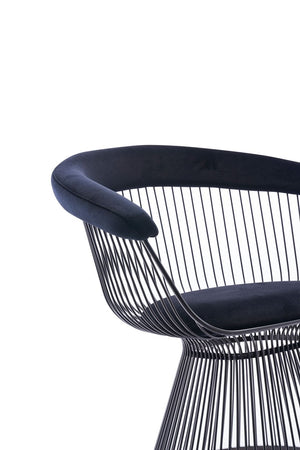 VIG Furniture Modrest Chandler - Modern Black Velvet & Black Stainless Steel Dining Chair VGZAY007-1-BLK-DC