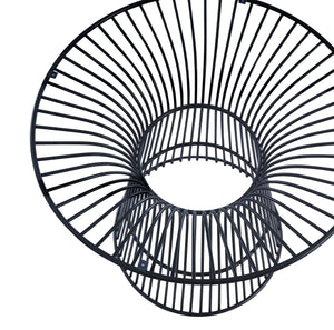 VIG Furniture Modrest Chandler - Modern Round Glass & Black Stainless Steel Dining Table VGZAT007-1-BLK-DT