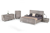 Eastern King Modrest Charlene Modern Grey Elm & Stainless Steel Bed