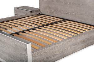 VIG Furniture Modrest Charlene Modern Grey Elm & Stainless Steel Bed VGVCBD008A-LOW-GRY