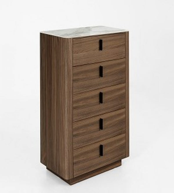 VIG Furniture Modrest Chelton- Contemporary Walnut and White Ceramic Chest VGHB-402W-CT VGHB-402W-CT
