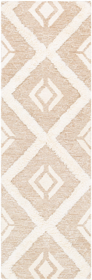 Cherokee CHK-2304 Global Wool Rug CHK2304-268 Tan, Cream 100% Wool 2'6" x 8'