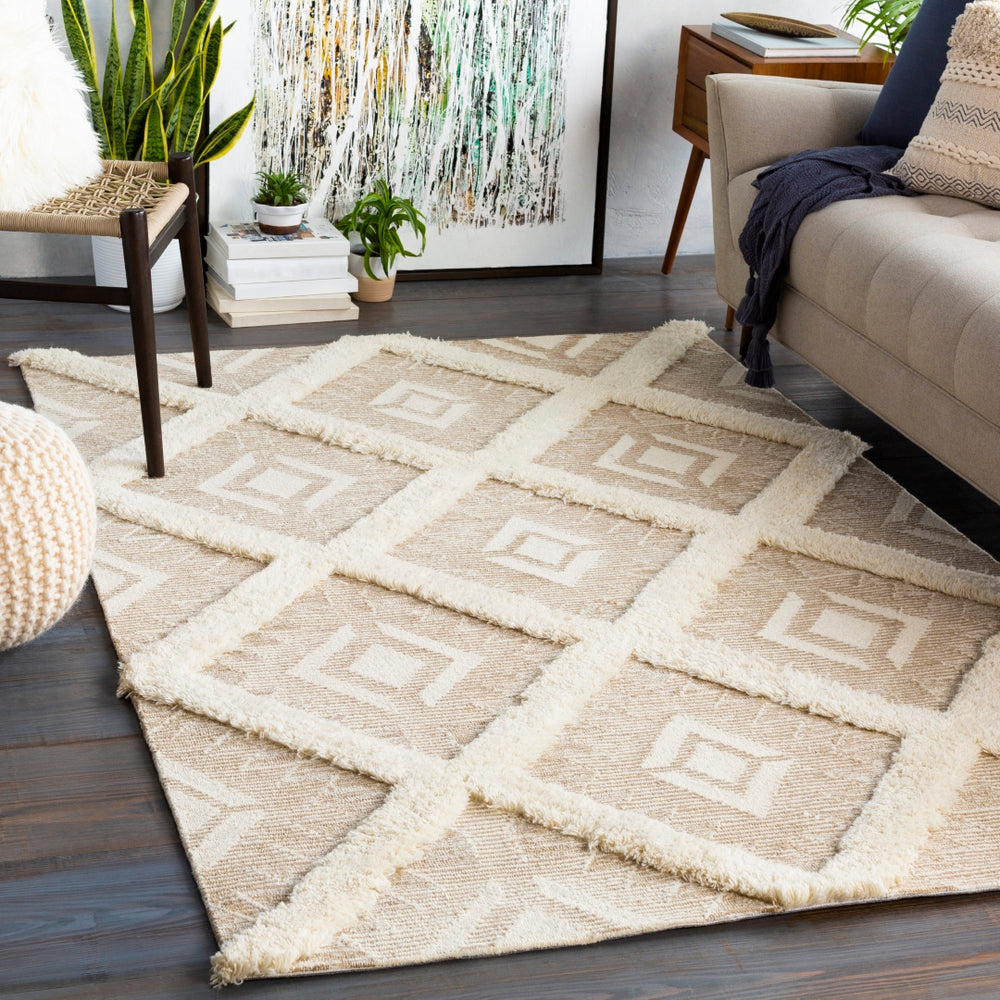 Cherokee CHK-2304 Global Wool Rug CHK2304-912 Tan, Cream 100% Wool 9' x 12'