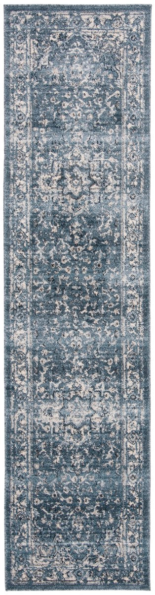 Safavieh Charleston Collection Teppichläufer – 6x1,8 M, Elfenbein/Marineblau, Fusselfrei