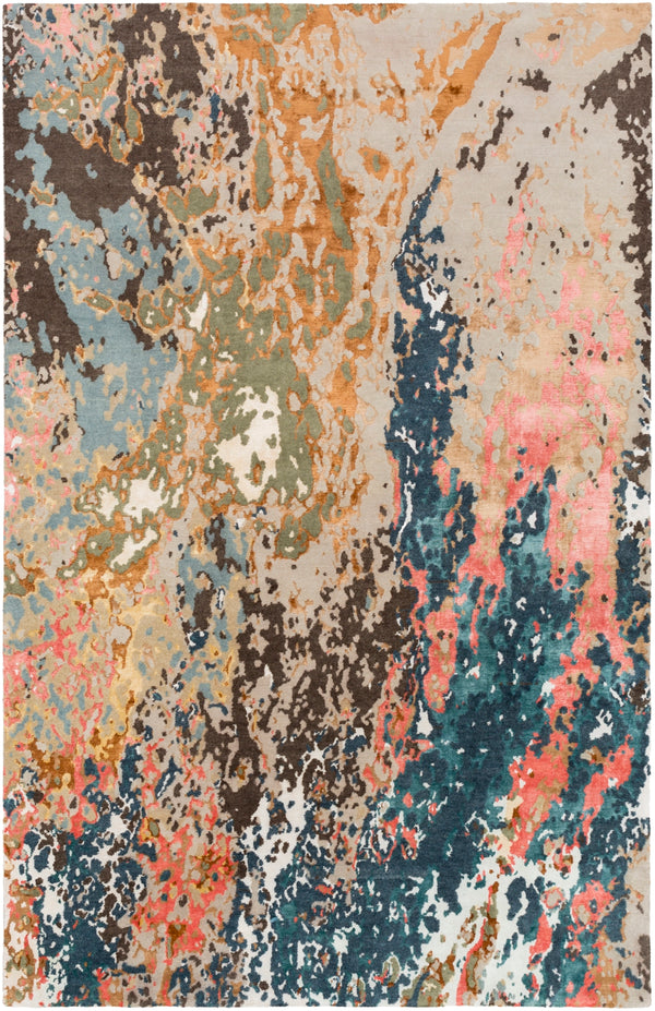 Chemistry CHM-2002 Modern Viscose, NZ Wool Rug CHM2002-913 Navy, Camel, Olive, Bright Pink, Aqua, Taupe, Dark Brown 70% Viscose, 30% NZ Wool 9' x 13'