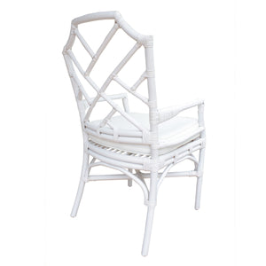 Kara Rattan Arm Chair White