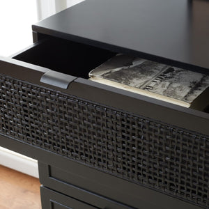 Safavieh Baisley 3 Drawer Rattan Chest  Black CHS5000B