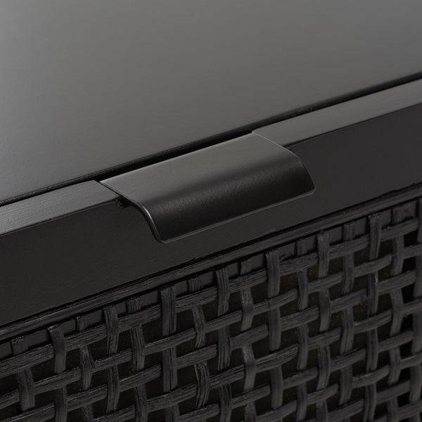 Safavieh Baisley 3 Drawer Rattan Chest  Black CHS5000B