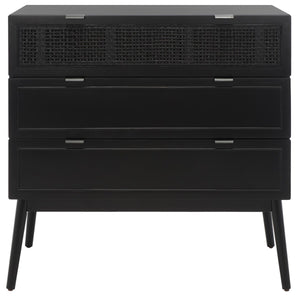 Safavieh Baisley 3 Drawer Rattan Chest  Black CHS5000B