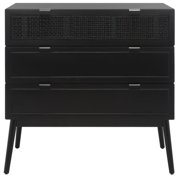 Safavieh Baisley 3 Drawer Rattan Chest  Black CHS5000B