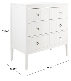 Tegan 3 Drawer Chest White  Wood CHS5001A