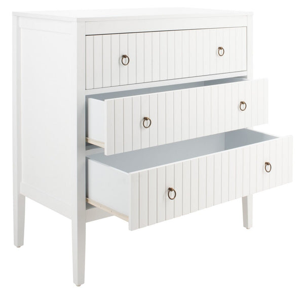 Tegan 3 Drawer Chest White  Wood CHS5001A