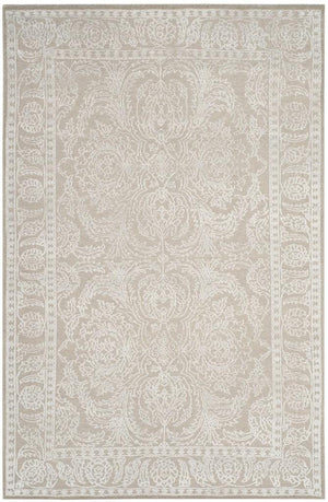 Chester 543  Hand Knotted Wool & Bamboo Silk Rug Linen / Pearl