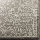 Chester 543  Hand Knotted Wool & Bamboo Silk Rug Stone Grey / Pearl