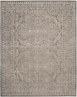 Chester 543  Hand Knotted Wool & Bamboo Silk Rug Stone Grey / Pearl