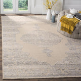 Chester 546  Hand Knotted 60% Wool, 20% Cotton, 20% Art Silk Rug Ivory / Grey