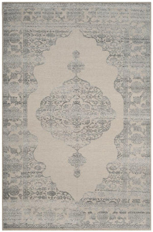 Chester 546  Hand Knotted 60% Wool, 20% Cotton, 20% Art Silk Rug Ivory / Grey