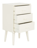 Safavieh Pomona Chest 3 Drawer Distressed White Wood Water Based Paint Pine MDF CHS5700A 889048258631
