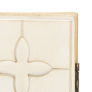 Sula 2 Door 1 Shelf Chest Antique White Wood CHS6603A