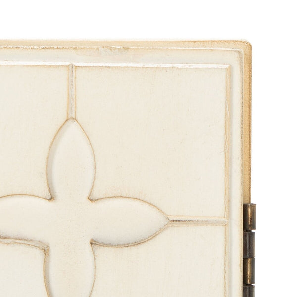 Sula 2 Door 1 Shelf Chest Antique White Wood CHS6603A