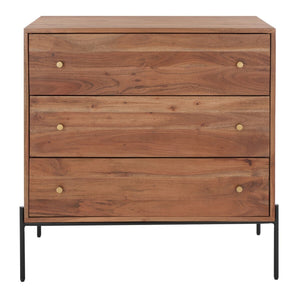 Safavieh Dowling 3 Drawer Chest  Brown / Black Legs Wood CHS9002A