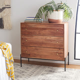 Safavieh Dowling 3 Drawer Chest  Brown / Black Legs Wood CHS9002A