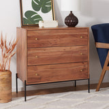 Safavieh Dowling 3 Drawer Chest  Brown / Black Legs Wood CHS9002A