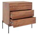 Safavieh Dowling 3 Drawer Chest  Brown / Black Legs Wood CHS9002A