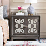 Safavieh Shannon 2 Door Chest Gry Wash Walnut / Mirror Wood, Metal, Mirror CHS9203B 889048640412