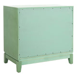 Safavieh Shannon 2 Door Chest Turquoise / Mirror Wood, Metal, Mirror CHS9203C 889048640429