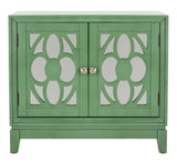 Safavieh Shannon 2 Door Chest Turquoise / Mirror Wood, Metal, Mirror CHS9203C 889048640429