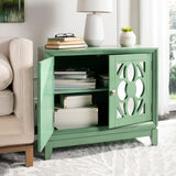 Safavieh Shannon 2 Door Chest Turquoise / Mirror Wood, Metal, Mirror CHS9203C 889048640429