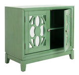 Safavieh Shannon 2 Door Chest Turquoise / Mirror Wood, Metal, Mirror CHS9203C 889048640429