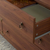 Safavieh Galio 6 Drawer Chest Walnut / Gold CHS9601A-2BX