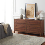 Safavieh Galio 6 Drawer Chest Walnut / Gold CHS9601A-2BX