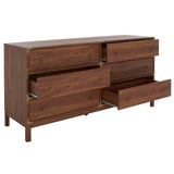 Safavieh Galio 6 Drawer Chest Walnut / Gold CHS9601A-2BX