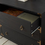 Safavieh Galio 6 Drawer Chest Black / Gold CHS9601B-2BX